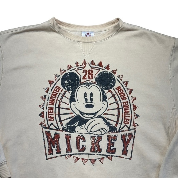 Disney Beige Oversized Long Sleeve Crewneck Sweatshirt US L - Picture 7 of 10